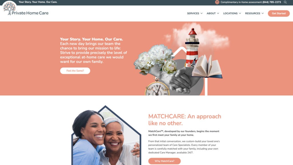 Private Home Care website.